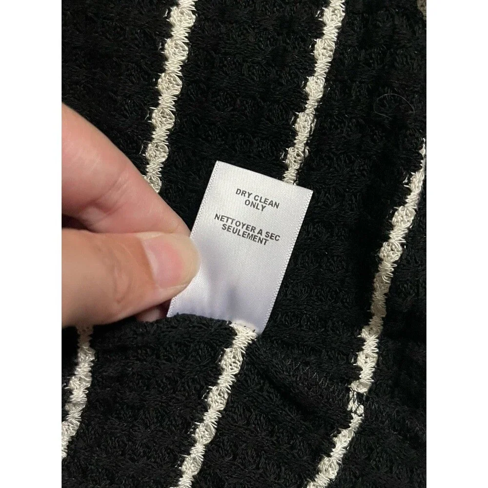 Chaser Black And White Striped Women's Cardigan Sweater Size XS